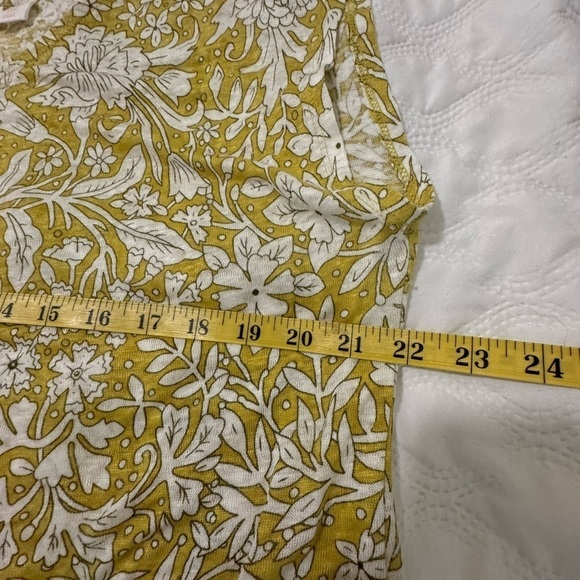 Rachel Ashwell 100% Linen Floral Top, M. Yellow/green color. NWOT - Picture 7 of 8